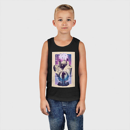 Детская майка Магическая битва Сатору Годзё расширение территори / Черный – фото 5