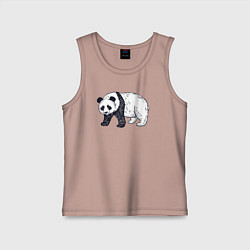 Майка детская хлопок Панда медведь, цвет: пыльно-розовый