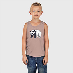Майка детская хлопок Панда медведь, цвет: пыльно-розовый — фото 2