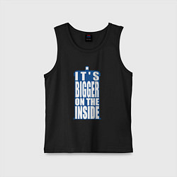 Майка детская хлопок Its bigger on the inside, цвет: черный