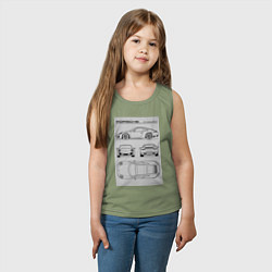 Майка детская хлопок Porsche 911 гоночный автомобиль, цвет: авокадо — фото 2