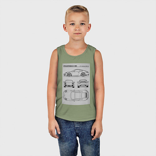Детская майка Porsche 911 гоночный автомобиль / Авокадо – фото 5