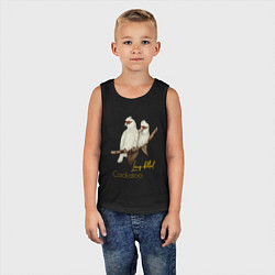 Майка детская хлопок Какаду длинноклювый, цвет: черный — фото 2