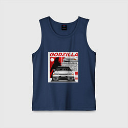 Майка детская хлопок Nissan Skyline, цвет: тёмно-синий