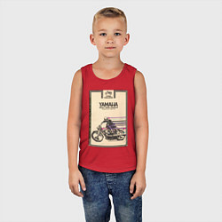 Майка детская хлопок Мотоцикл Yamaha, цвет: красный — фото 2