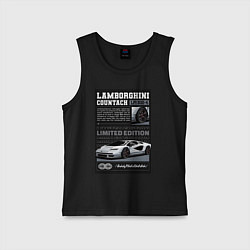 Майка детская хлопок Lamborghini countach, цвет: черный