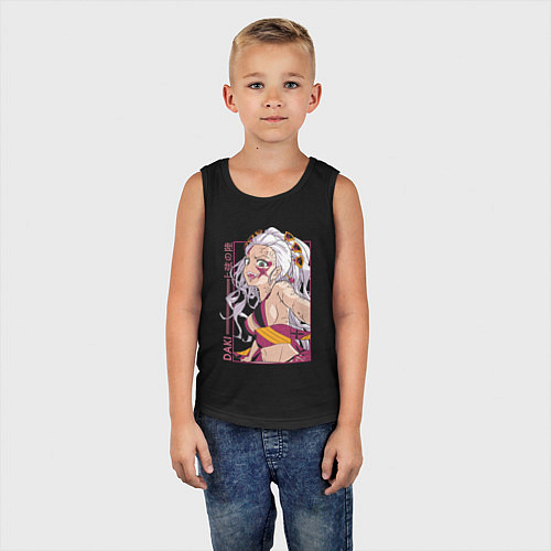 Детская майка Клинок рассекающий демонов Даки 6 высшая луна / Черный – фото 5