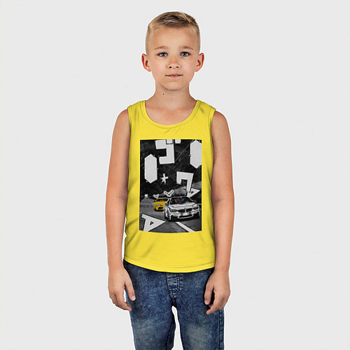 Детская майка BMW автомобиль initial d / Желтый – фото 5