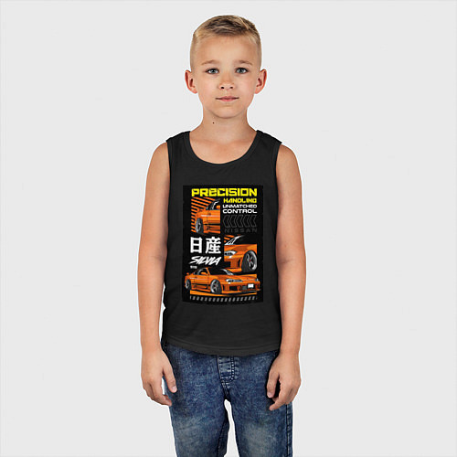 Детская майка Nissan Silvia авто / Черный – фото 5