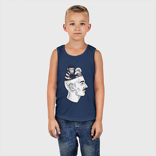 Детская майка Обезьяна в голове / Тёмно-синий – фото 5