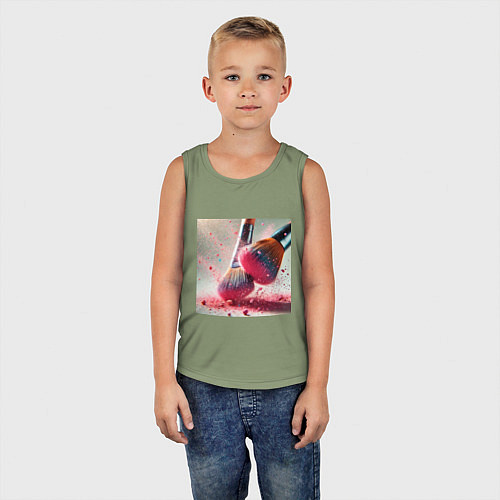 Детская майка Розовый макияжный вихрь / Авокадо – фото 5