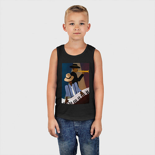 Детская майка Музыкант джаз / Черный – фото 5