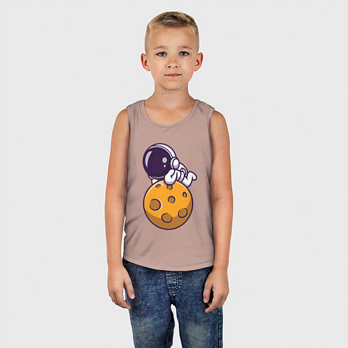 Детская майка Отдых на Луне / Пыльно-розовый – фото 5