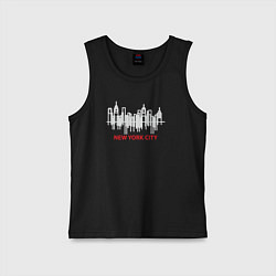 Майка детская хлопок Нью-Йорк мегаполис, цвет: черный