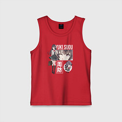 Майка детская хлопок Юки Суо - Аля иногда кокетничает со мной по-русски, цвет: красный