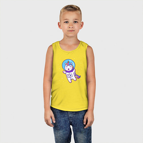 Детская майка Единорог астронавт / Желтый – фото 5