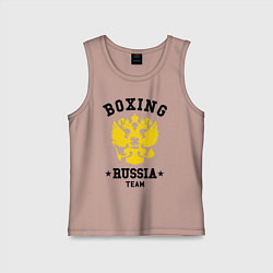 Майка детская хлопок Boxing Russia Team, цвет: пыльно-розовый