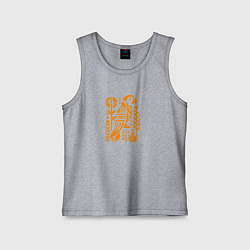 Майка детская хлопок Попугай в джунглях, цвет: меланж