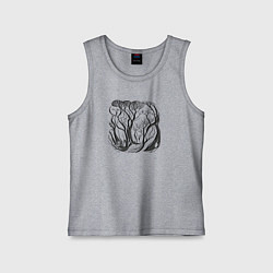 Майка детская хлопок Природа и деревья в стиле модерн, цвет: меланж