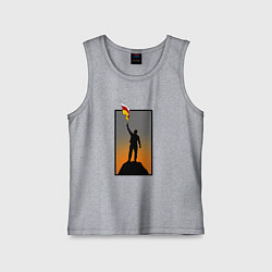 Майка детская хлопок Человек с осетинским флагом, цвет: меланж