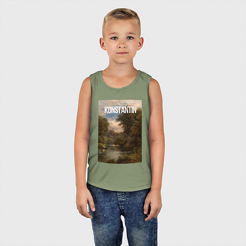 Детская майка Konstantin озеро в лесу / Авокадо – фото 5