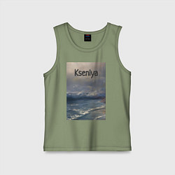 Майка детская хлопок Kseniya волны, цвет: авокадо