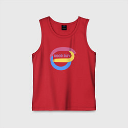 Майка детская хлопок Абстракция и надпись - good day, цвет: красный