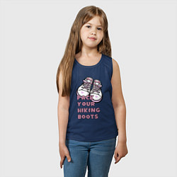 Майка детская хлопок Pink boots, цвет: тёмно-синий — фото 2