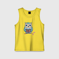 Майка детская хлопок Сова с книжкой, цвет: желтый