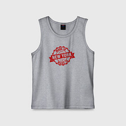 Майка детская хлопок Нью-Йорк красная печать, цвет: меланж