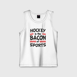 Майка детская хлопок Хоккей это бекон спорта, цвет: белый