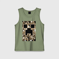 Майка детская хлопок Герои Minecraft, цвет: авокадо