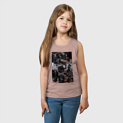 Майка детская хлопок Конный спорт коллаж, цвет: пыльно-розовый — фото 2