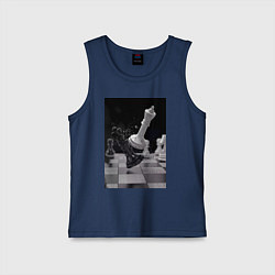 Майка детская хлопок Шахматы эстетика, цвет: тёмно-синий