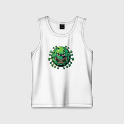 Майка детская хлопок Вирус злодей, цвет: белый