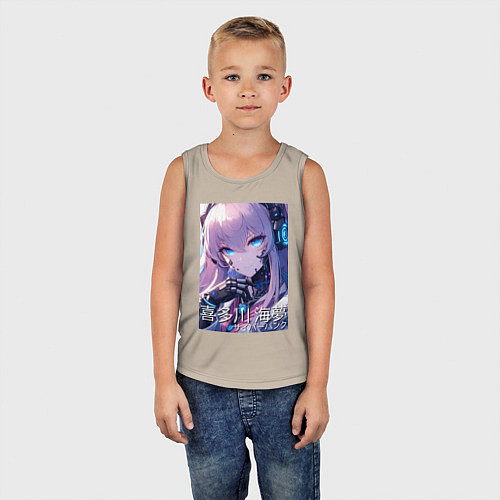 Детская майка Marin Kitagawa cyberpunk - collaboration / Миндальный – фото 5