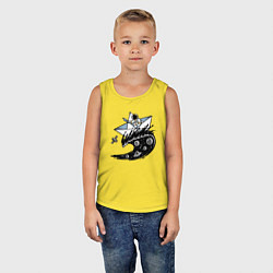 Майка детская хлопок Кораблик на космической волне, цвет: желтый — фото 2