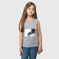 Майка детская хлопок Крутой байкер скетч, цвет: меланж — фото 2