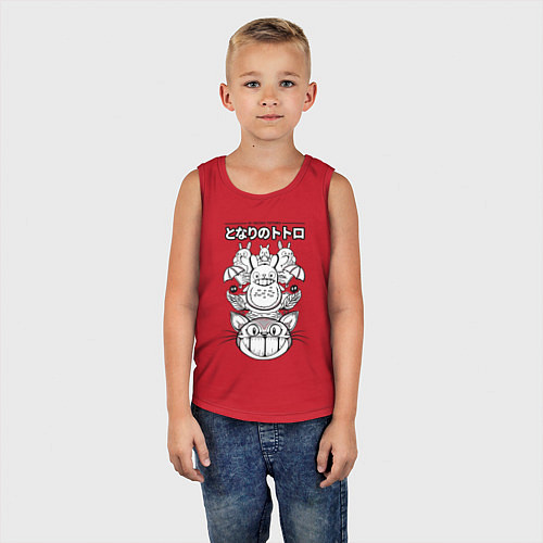 Детская майка Мой сосед Тоторо мультик / Красный – фото 5