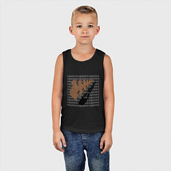 Майка детская хлопок Капибара в шеренге - мем, цвет: черный — фото 2