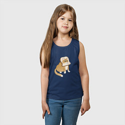 Майка детская хлопок Милый толстый котик-хлебушек, цвет: тёмно-синий — фото 2