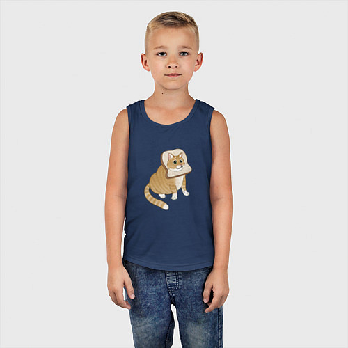 Детская майка Милый толстый котик-хлебушек / Тёмно-синий – фото 5