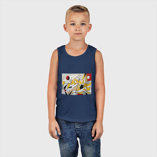 Детская майка Абстракция поп-арт геометрия / Тёмно-синий – фото 5