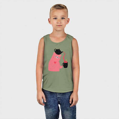 Детская майка Мишкин чай / Авокадо – фото 5