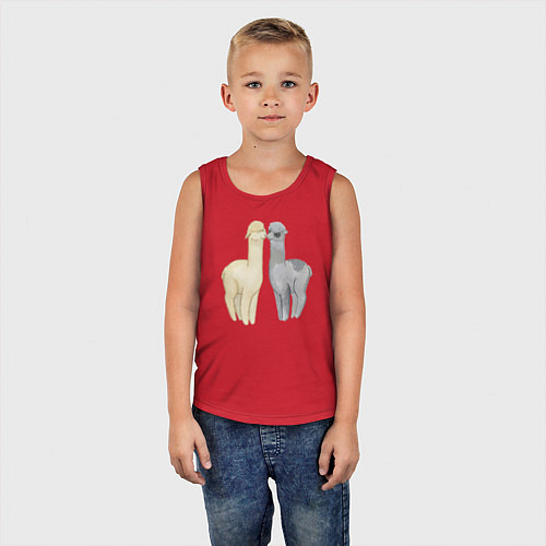 Детская майка Ламы / Красный – фото 5