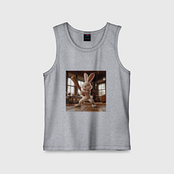 Майка детская хлопок Заяц и бейсбол, цвет: меланж