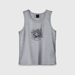 Майка детская хлопок Ухмыляющаяся акула в волнах, цвет: меланж