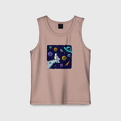 Майка детская хлопок Космическая галактика, цвет: пыльно-розовый