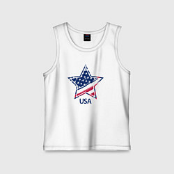 Майка детская хлопок Star - USA, цвет: белый