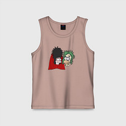 Майка детская хлопок Симпсоны зомби, цвет: пыльно-розовый